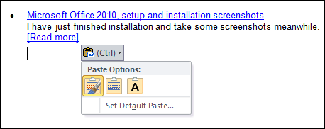 PastePreview First look Microsoft Office 2010 Technical Preview, A brief review