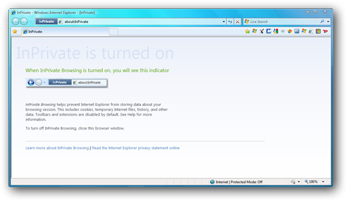 inprivate Internet Explorer 8: Useful command line arguments