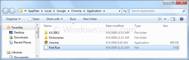 Google Chrome creates a 0KB file called First Run