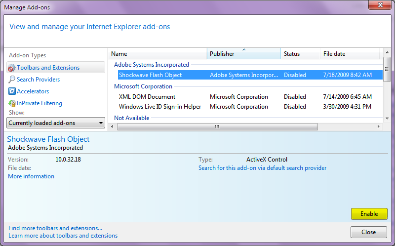 Manage Add-ons