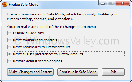 Reset Firefox
