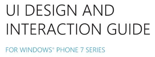 UIDesignandInterationGuideforWindowsPhone7Series