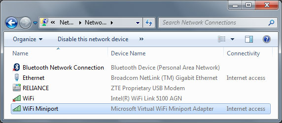 microsoft virtual wifi miniport adapter driver download windows 7