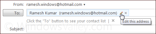 Edit email addresses
