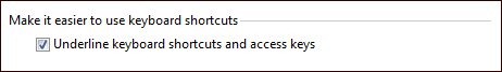 Underline keyboard shortcuts and access keys