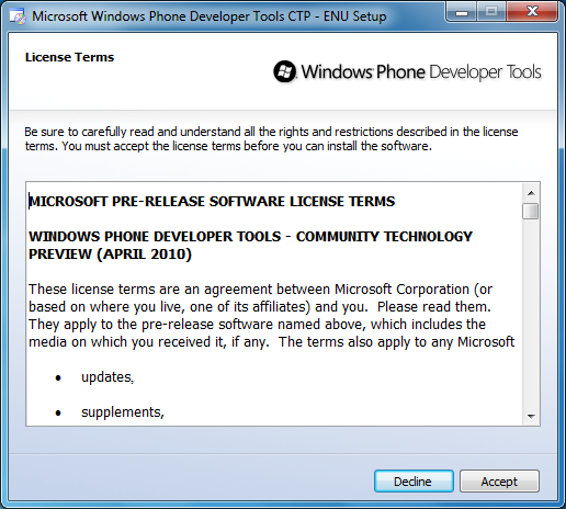 Windows Phone Developer Tools CTP Refresh Windows Phone Developer Tools CTP Refresh