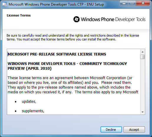 Windows Phone Developer Tools CTP Refresh