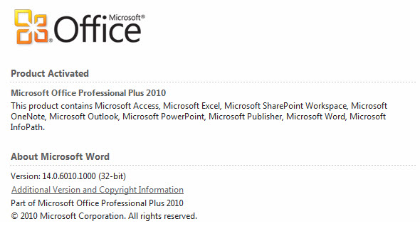 Office 2010 SP1 Beta