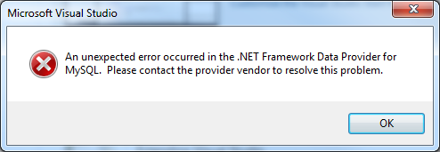 FIX: An unexpected error occurred in the .NET Framework Data Provider ...