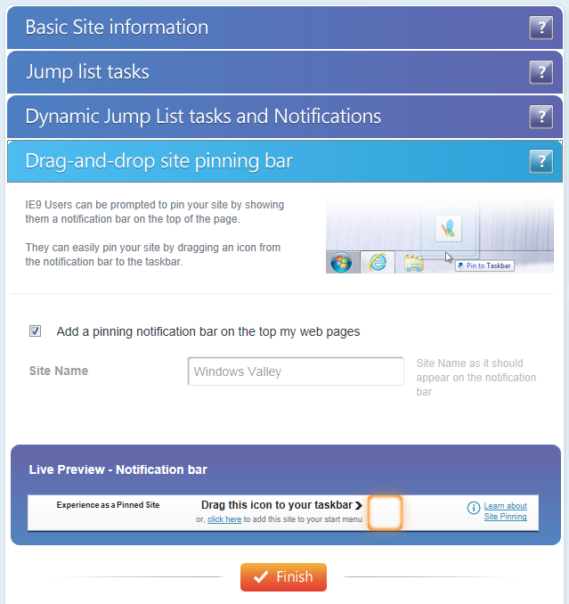 Create Pinned Website Experience With Pinmywebsite Windows Valley Create Pinned Website Experience With Pinmywebsite Windows Valley