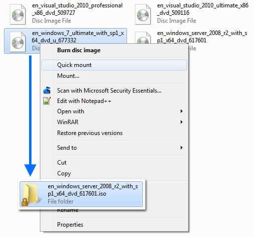 Mount ISO files Mount ISO files