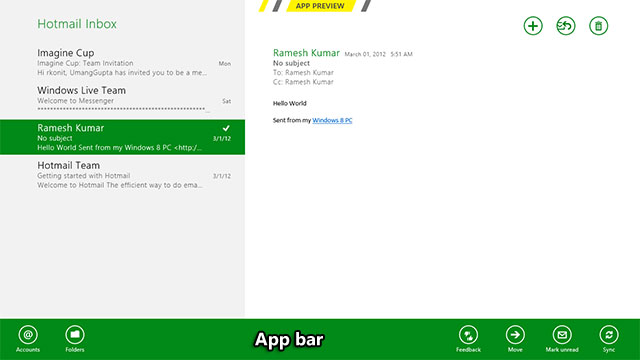 Windows 8 Start screen - App bar