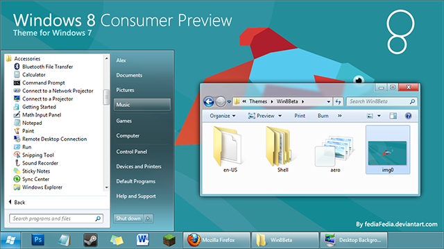 Windows 8 theme for Windows 7 by fediaFedia